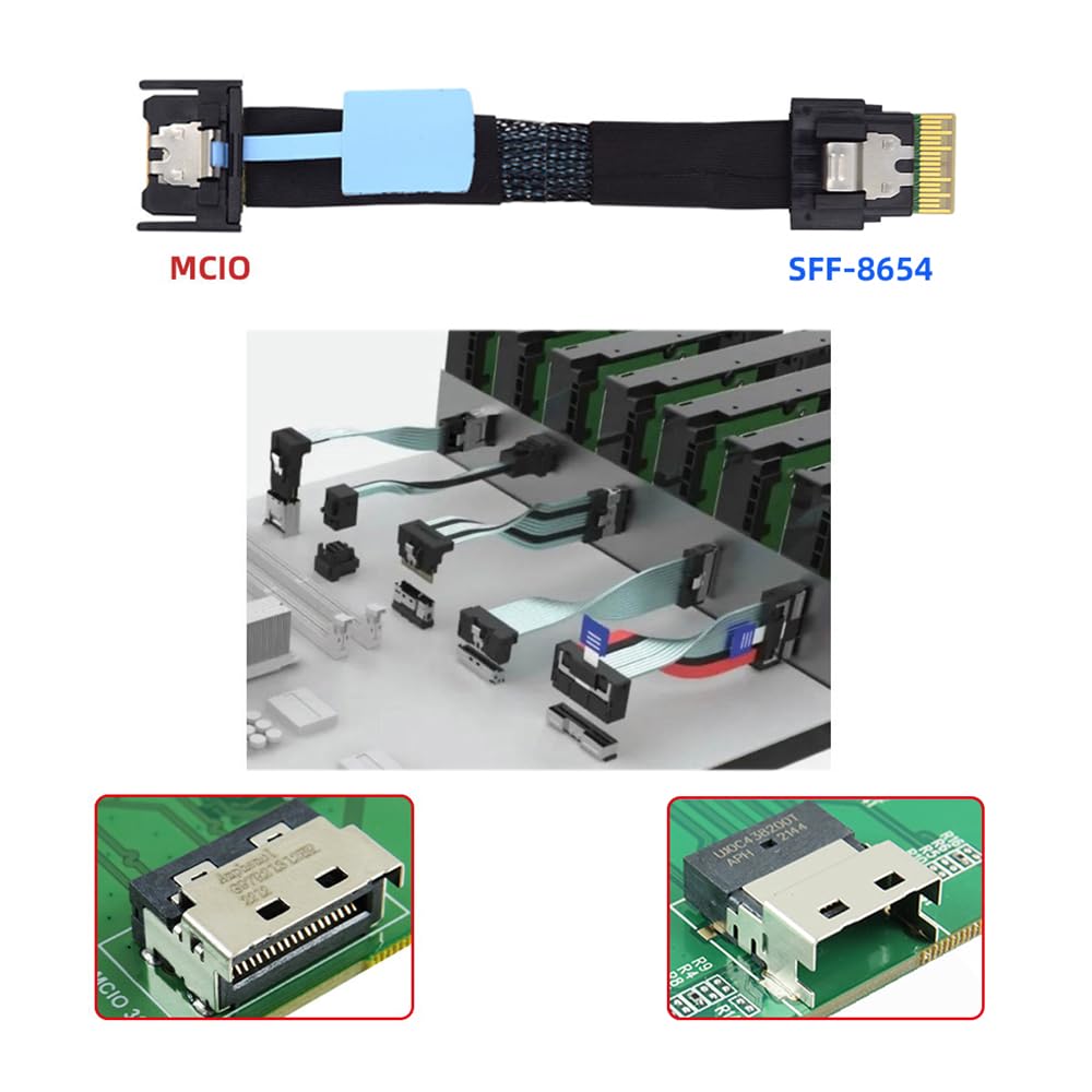 MCIO 4i 38Pin Male to SFF-8654 Slimline 4X Cable