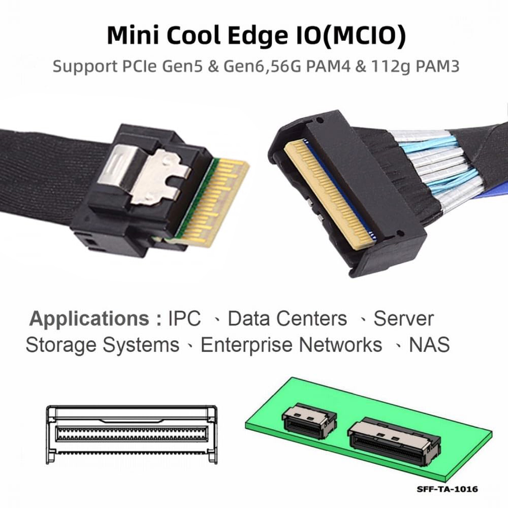 MCIO 8i to SFF-8654 4i Cable