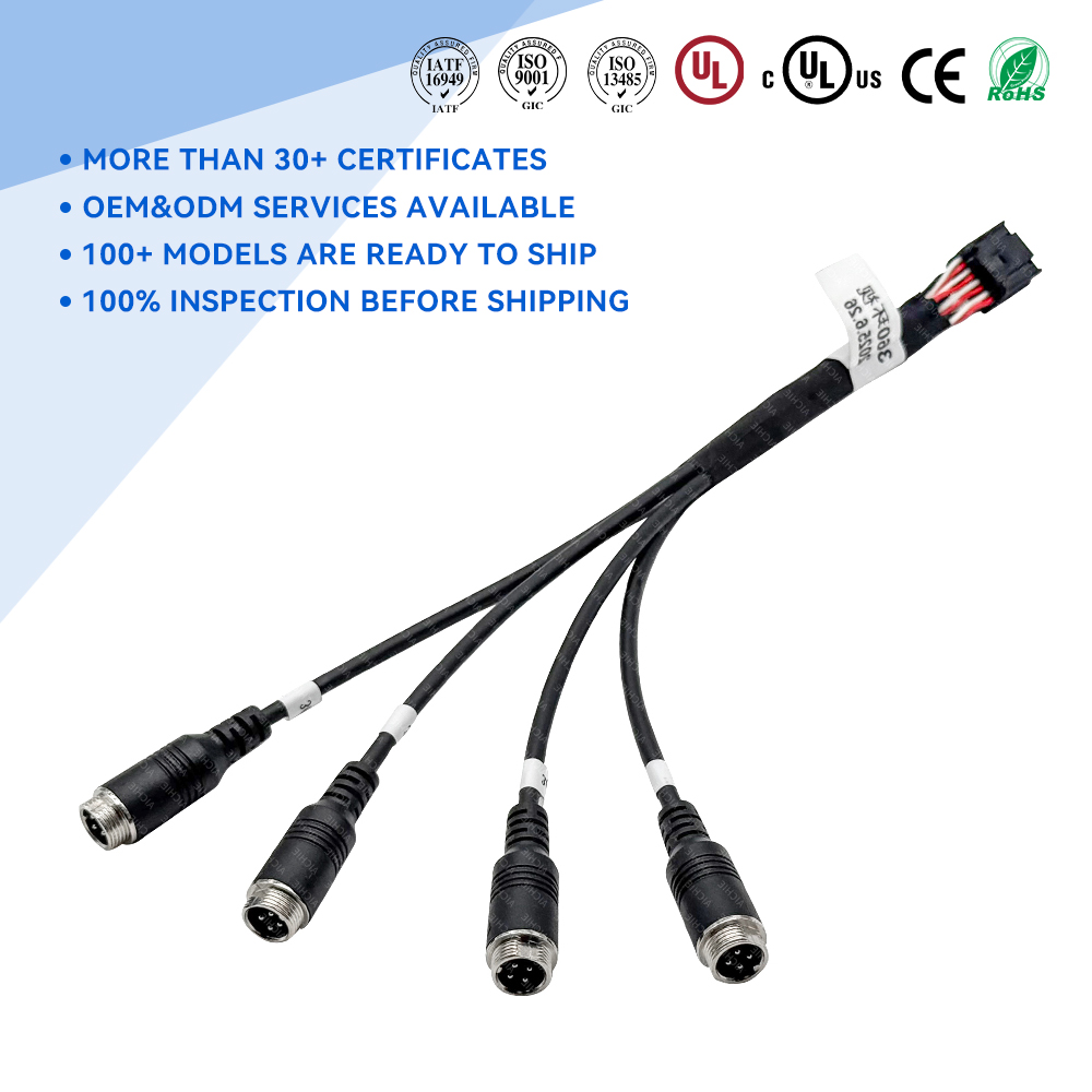 Waterproof Gx16 Gx12 Extension Cable Assembly