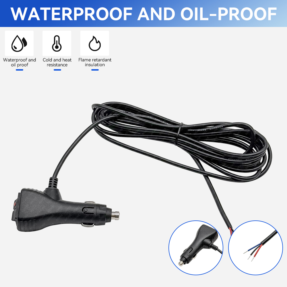 Dual switch cigarette lighter plug wiring harness