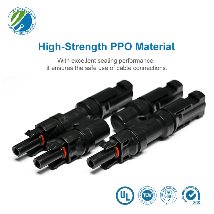 High-Strength PPO Material MC4 Solar PV Connectors, UL TUV ISO 9001 SGS Certified, Reliable Solar Panel Wiring Connectors