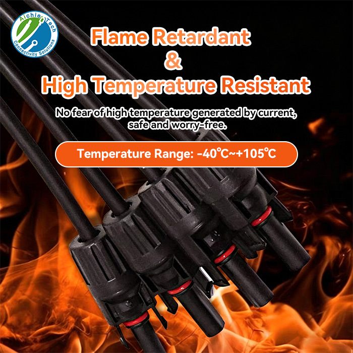 Heat resistant solar connector for harsh environments