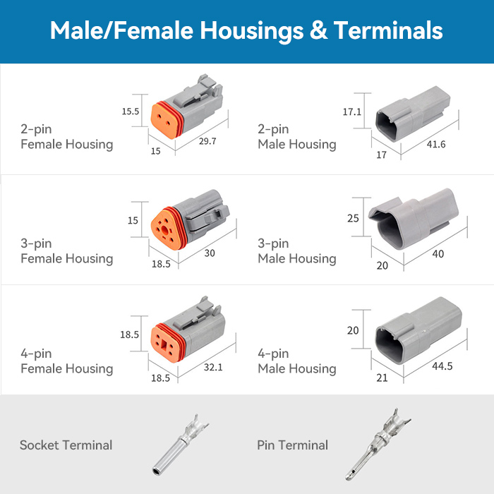 DT connector male female plug