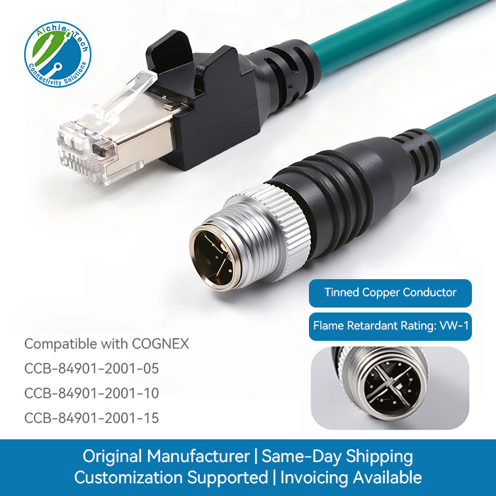 M12 to RJ45 Cable Industrial Ethernet Cable