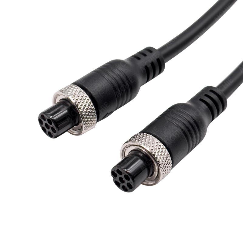 1M 24AWG Waterproof 7Pin M12 Molded Cable Female to Female M12 Connector Wire Harness