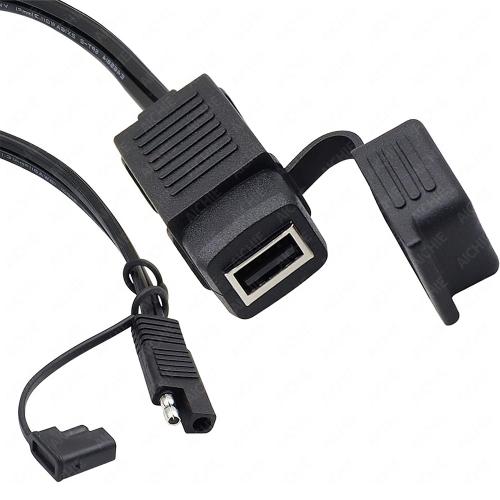 SAE to USB Cable,SAE to 2.1A Waterproof USB Port Power Socket Connector Adapter cable for USB Device Car,Truck,Motorcycle